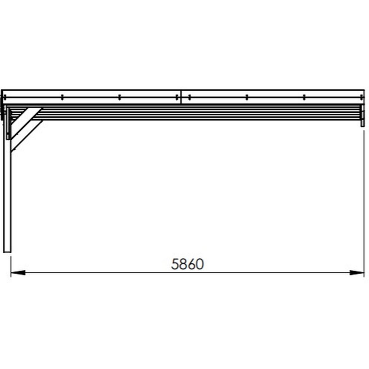 Forest Style Carport adossé toit plat - Bois traité autoclave - 2 voitures - 30,9 m² - VICTOR