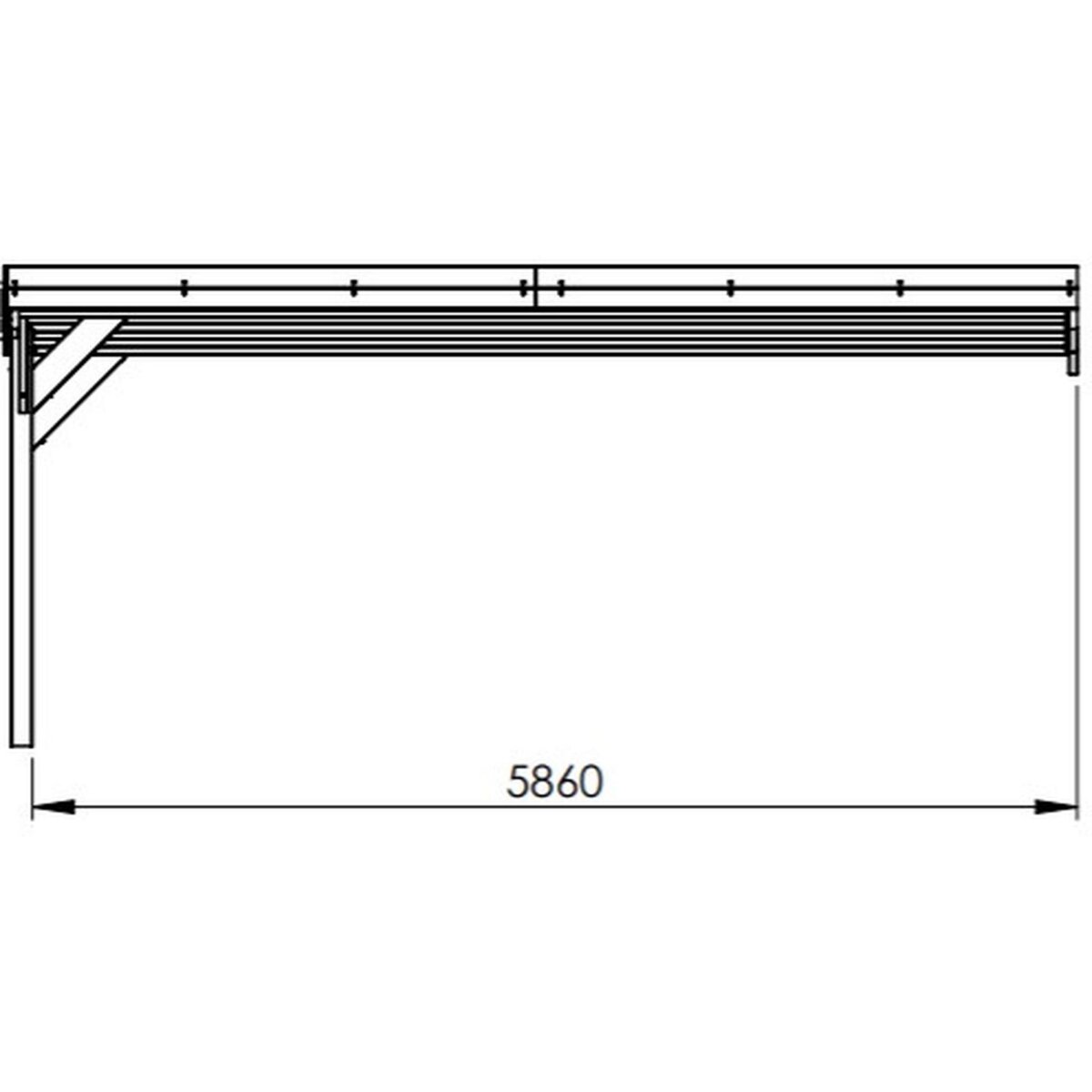Forest Style Carport adossé toit plat - Bois traité autoclave - 2 voitures - 30,9 m² - VICTOR