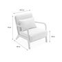 Voir la diapositive 3 : SWEEEK Banquette 2 places + Fauteuil en bois et tissu beige. bois d'hévéa teinté noyer clair