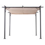 Voir la diapositive 2 : OUTSUNNY Pergola rétractable 3L x 3l x 2,30H m structure métal époxy anticorrosion noire + toile polyester haute densité 180 g/m² incluse beige