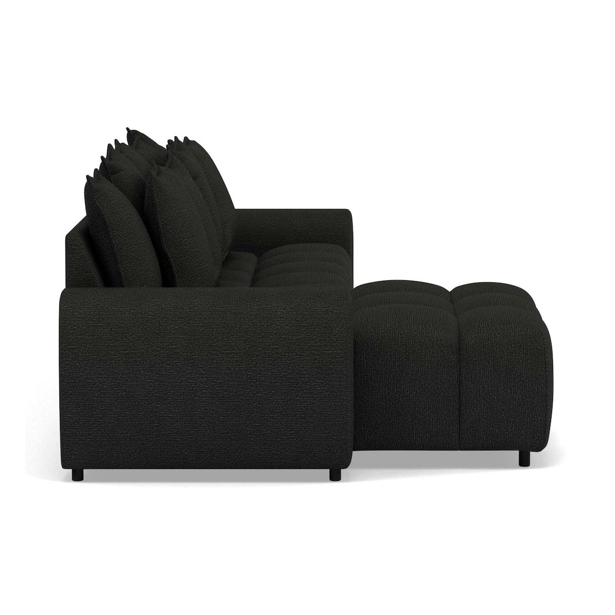 LISA DESIGN Adelaide - canapé d'angle réversible 4 places avec pouf d'appoint en tissu texturé