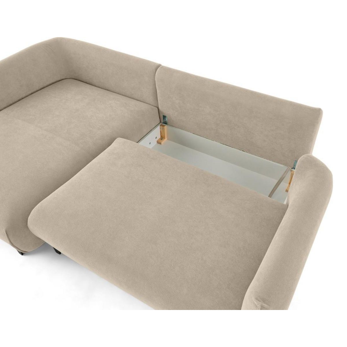 LISA DESIGN Gianni - canapé d'angle gauche 4 places convertible avec coffre en tissu