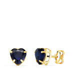 L'ATELIER D'AZUR Boucles d'Oreilles Or 18 Carats 750/000 - Zirconiums Bleu Saphir
