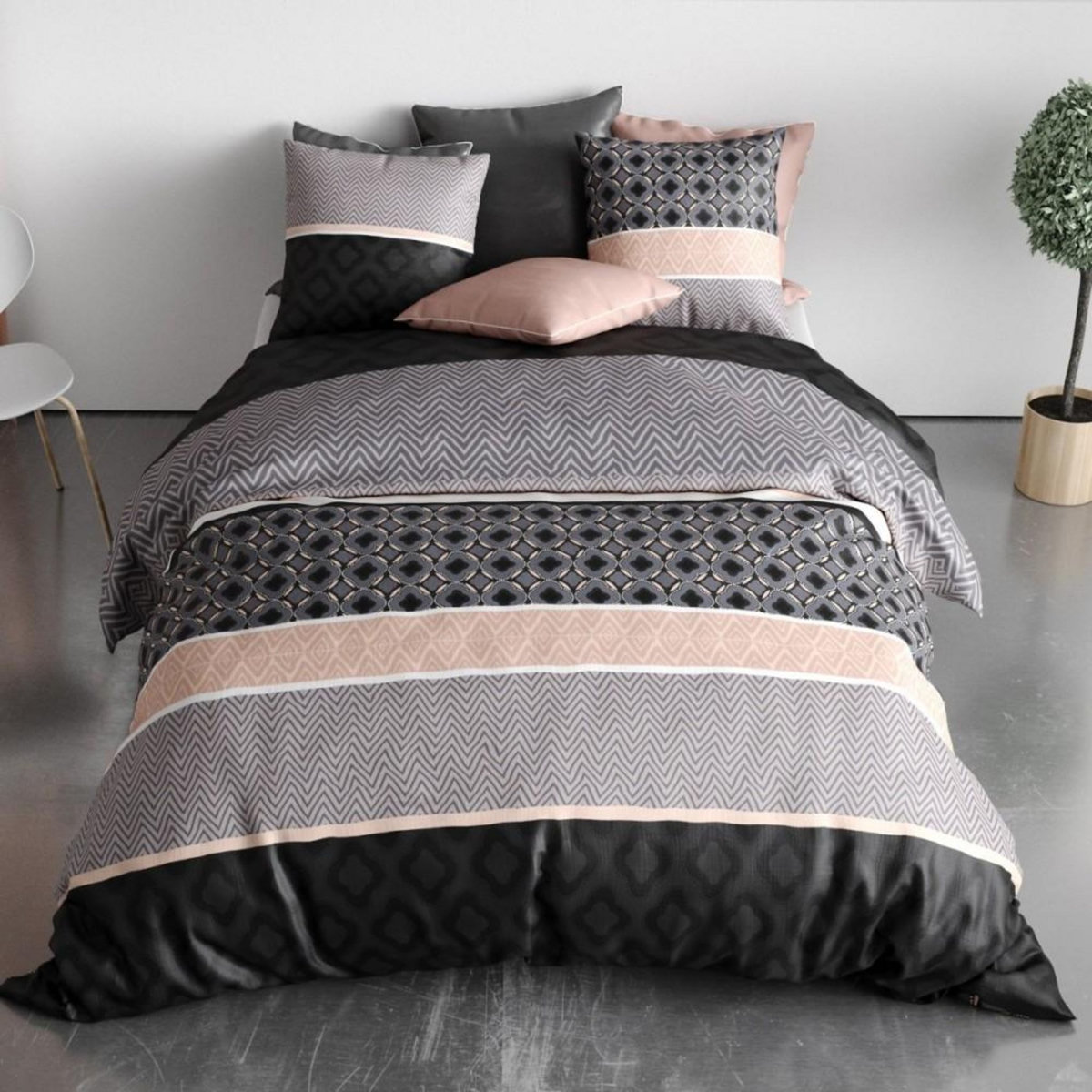 ATELIER DU COTON Housse de couette 240x220 KEA + 2 taies coton 57 fils