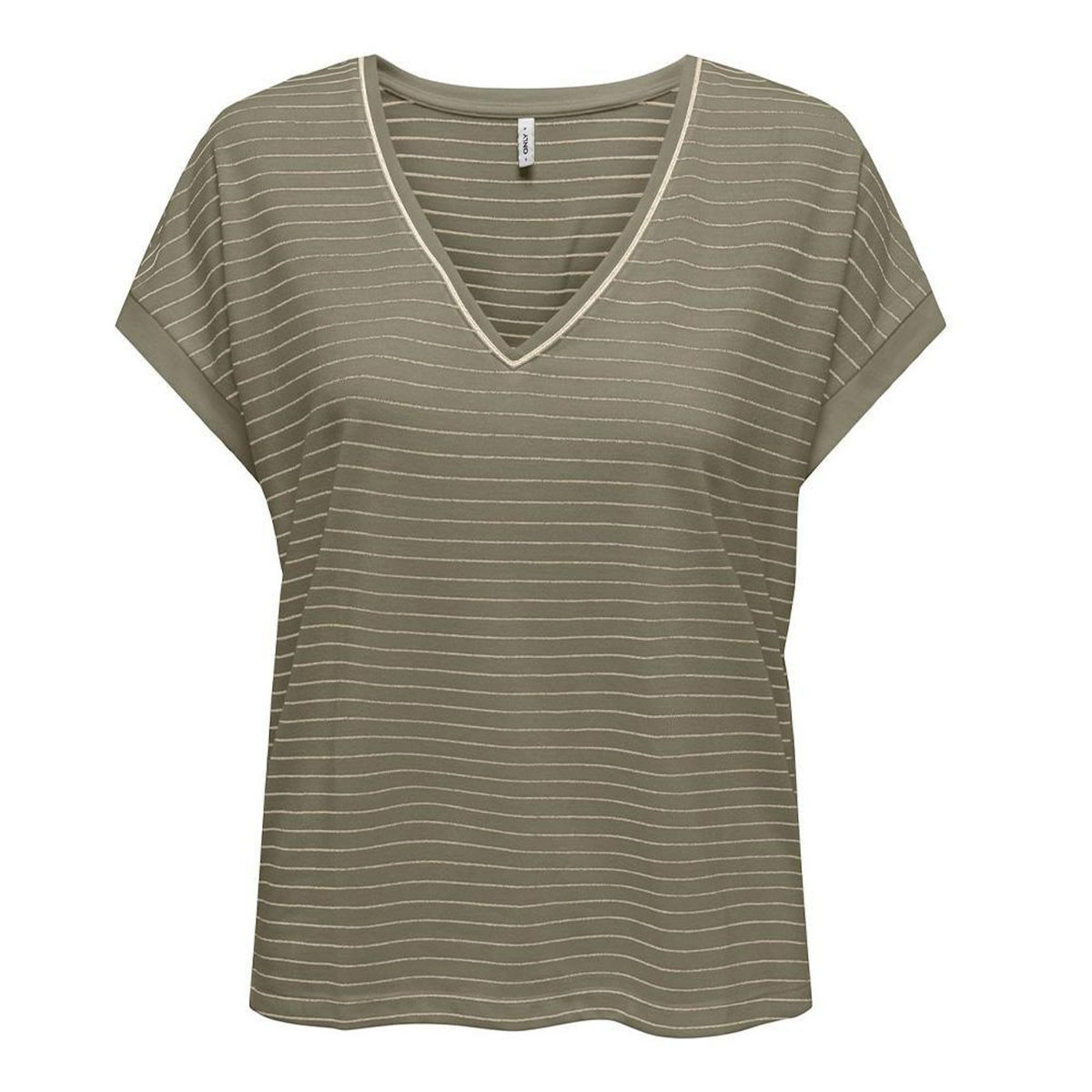 Only T-Shirt Kaki/Doré Femme Only Karla