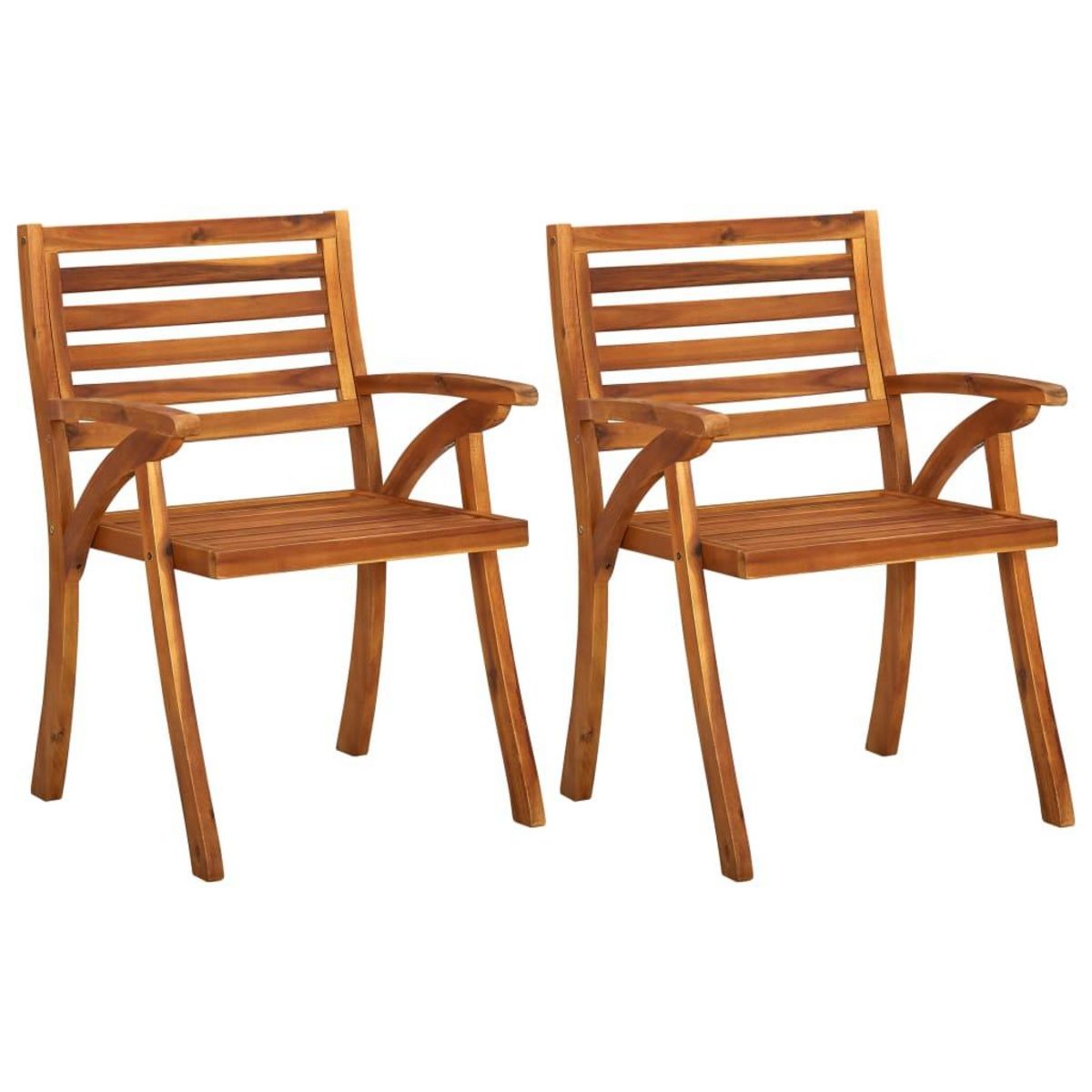 VIDAXL Chaises a manger de jardin avec coussins lot de 2 Acacia massif