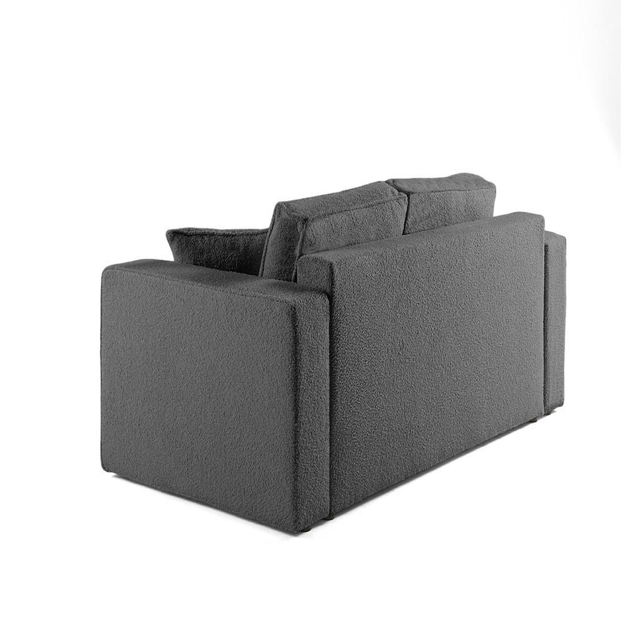 Voir la diapositive 5 : BEST MOBILIER Topaze - canapé droit 2 places - en tissu bouclette