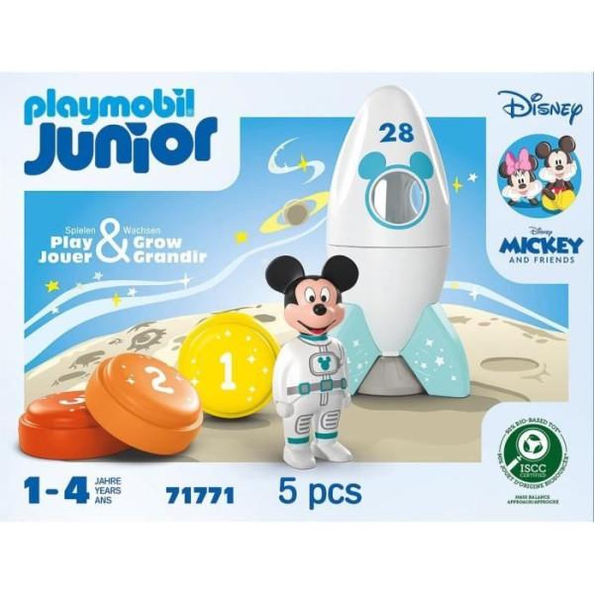 Voir la diapositive 4 : PLAYMOBIL PLAYMOBIL Junior 71771 Mickey astronaute avec sa fusée, Disney, 5 pieces, Des 12 mois