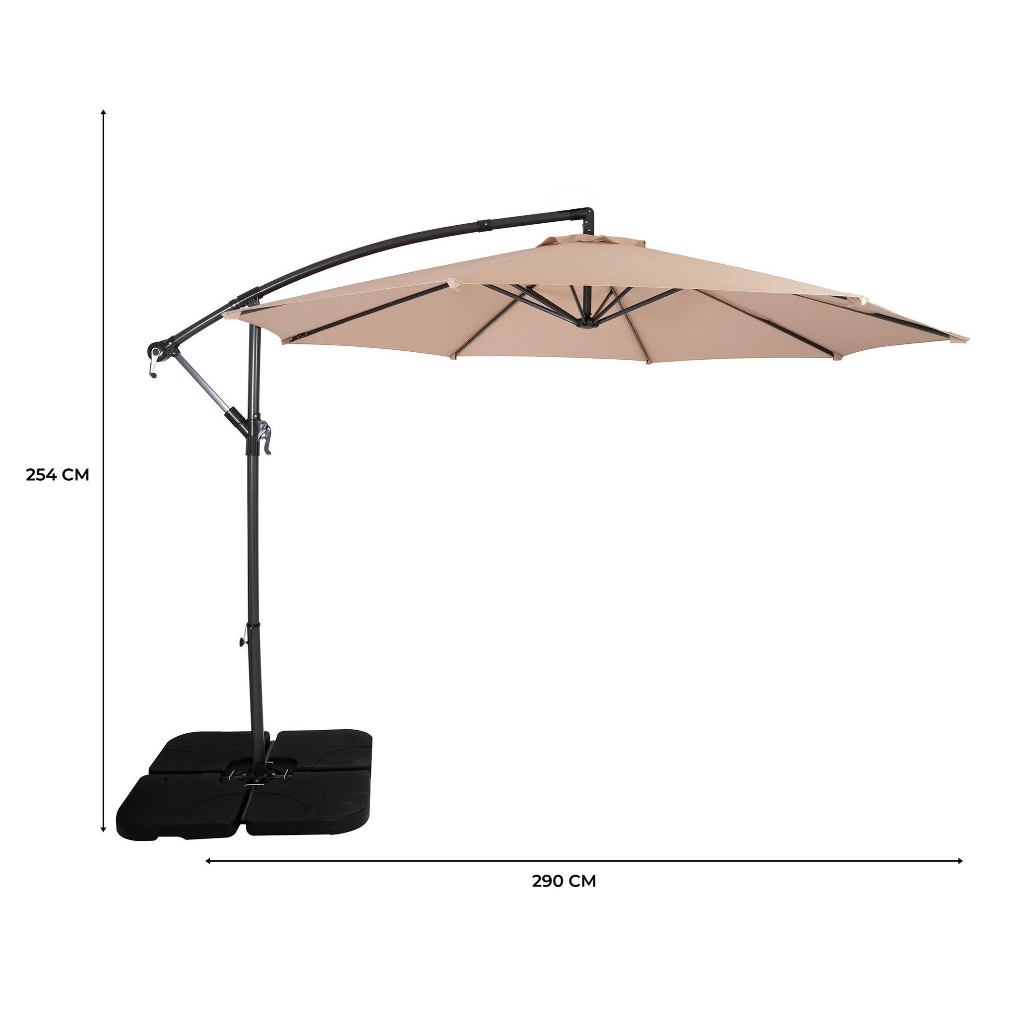 Voir la diapositive 5 : Monster Parasol Banane à Mât Déporté 3 m & Pied Carré