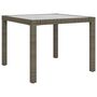 Voir la diapositive 2 : VIDAXL Table de jardin 90x90x75 cm Verre trempe et resine tressee Gris
