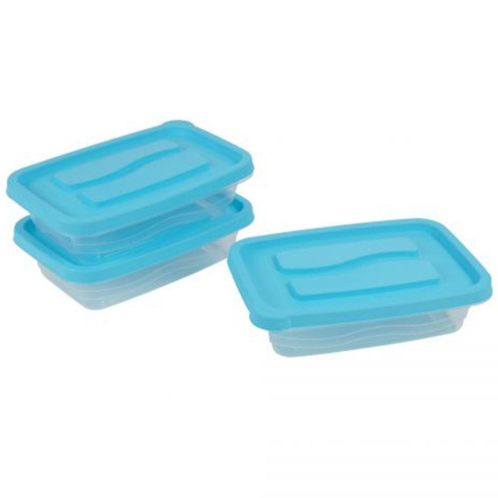 HOMEA Lot de 3 boîtes de conservation  alimentaire  1,02l bleu