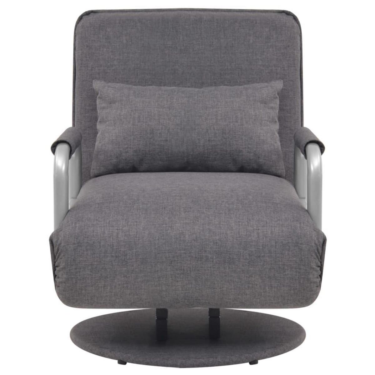 VIDAXL Fauteuil pivotant et canape-lit gris fonce tissu