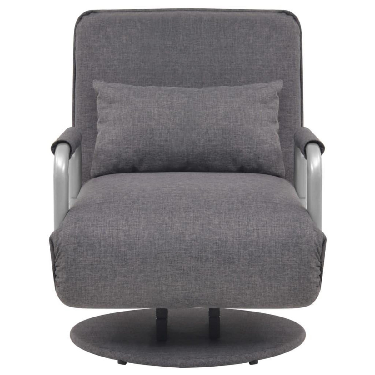VIDAXL Fauteuil pivotant et canape-lit gris fonce tissu