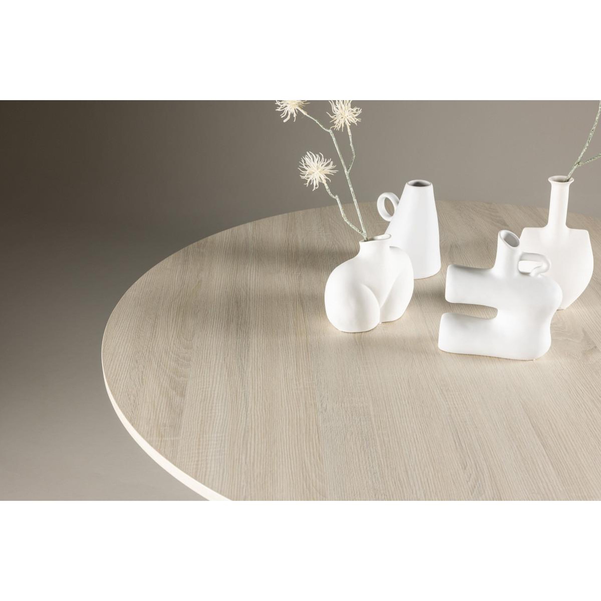 Voir la diapositive 3 : Paris Prix Table à manger ronde  lanzo  120cm naturel