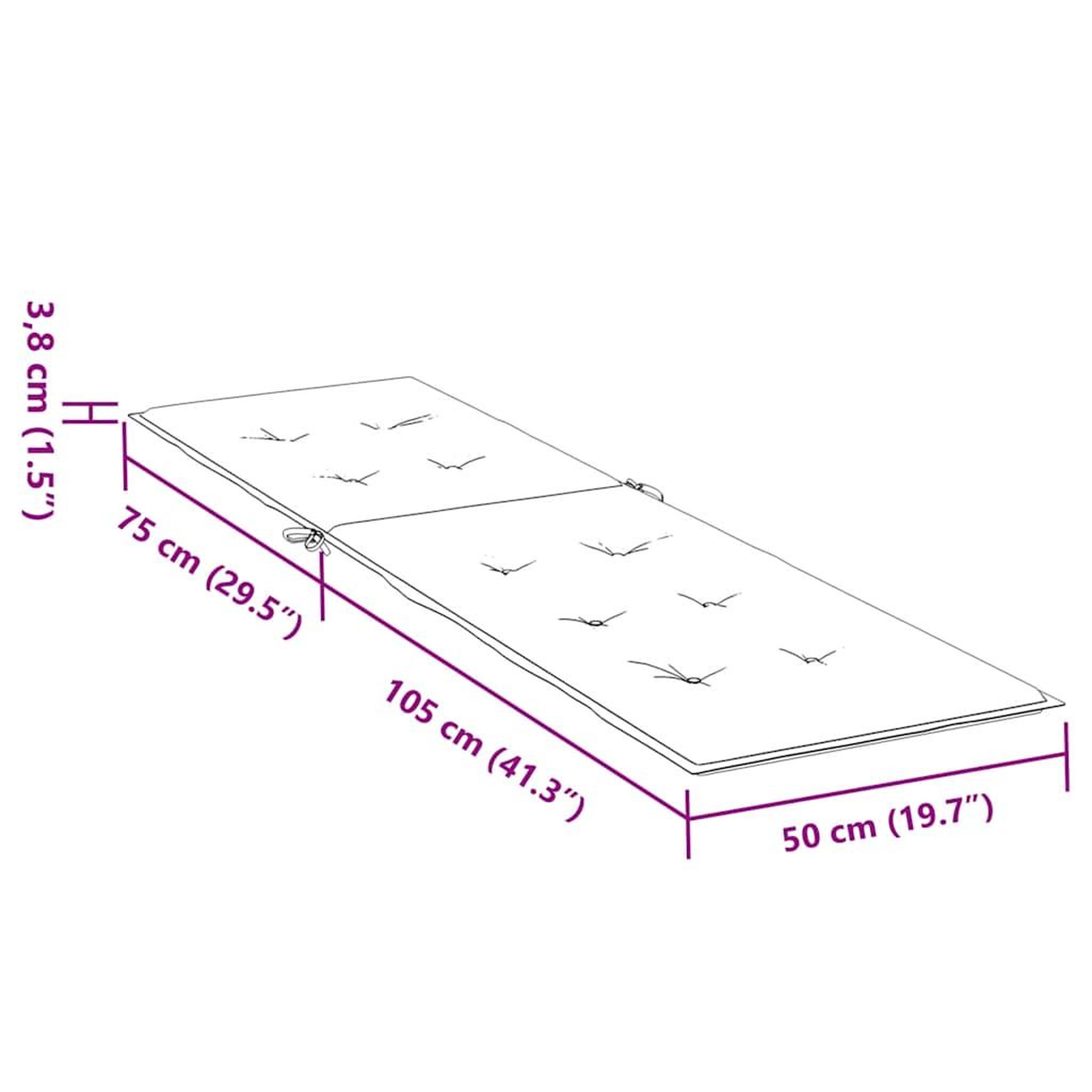 Voir la diapositive 6 : VIDAXL Coussin de chaise de terrasse vert (75+105)x50x4 cm