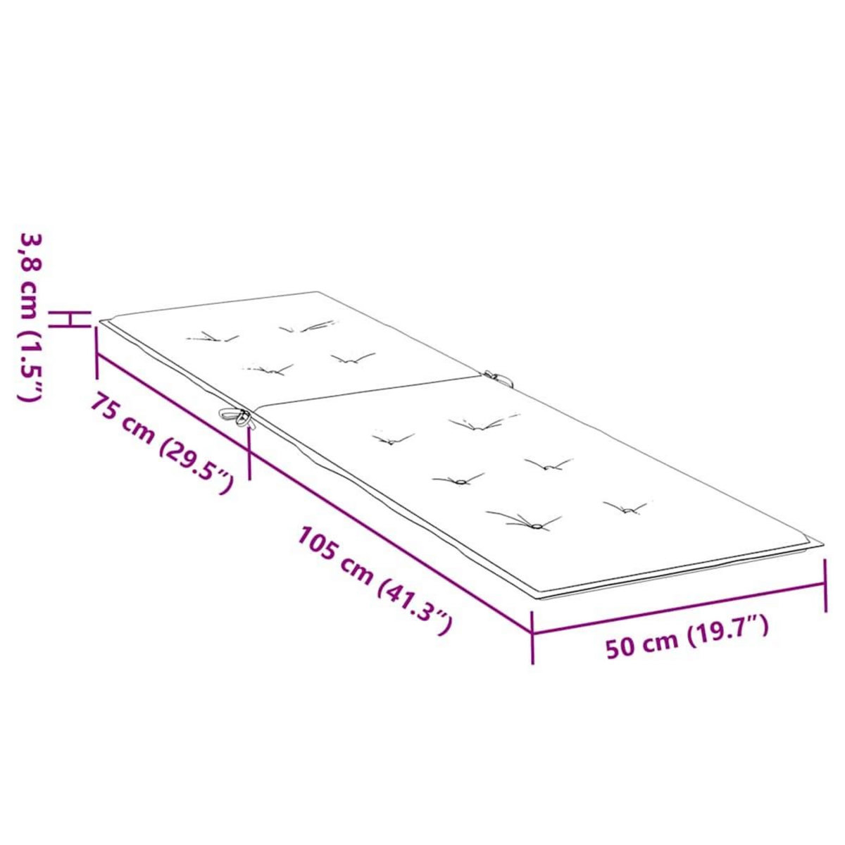 VIDAXL Coussin de chaise de terrasse vert (75+105)x50x4 cm
