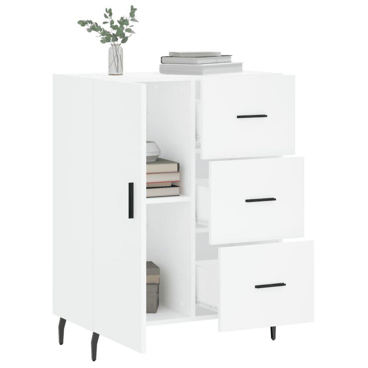 VIDAXL Buffet blanc 69,5x34x90 cm bois d'ingenierie