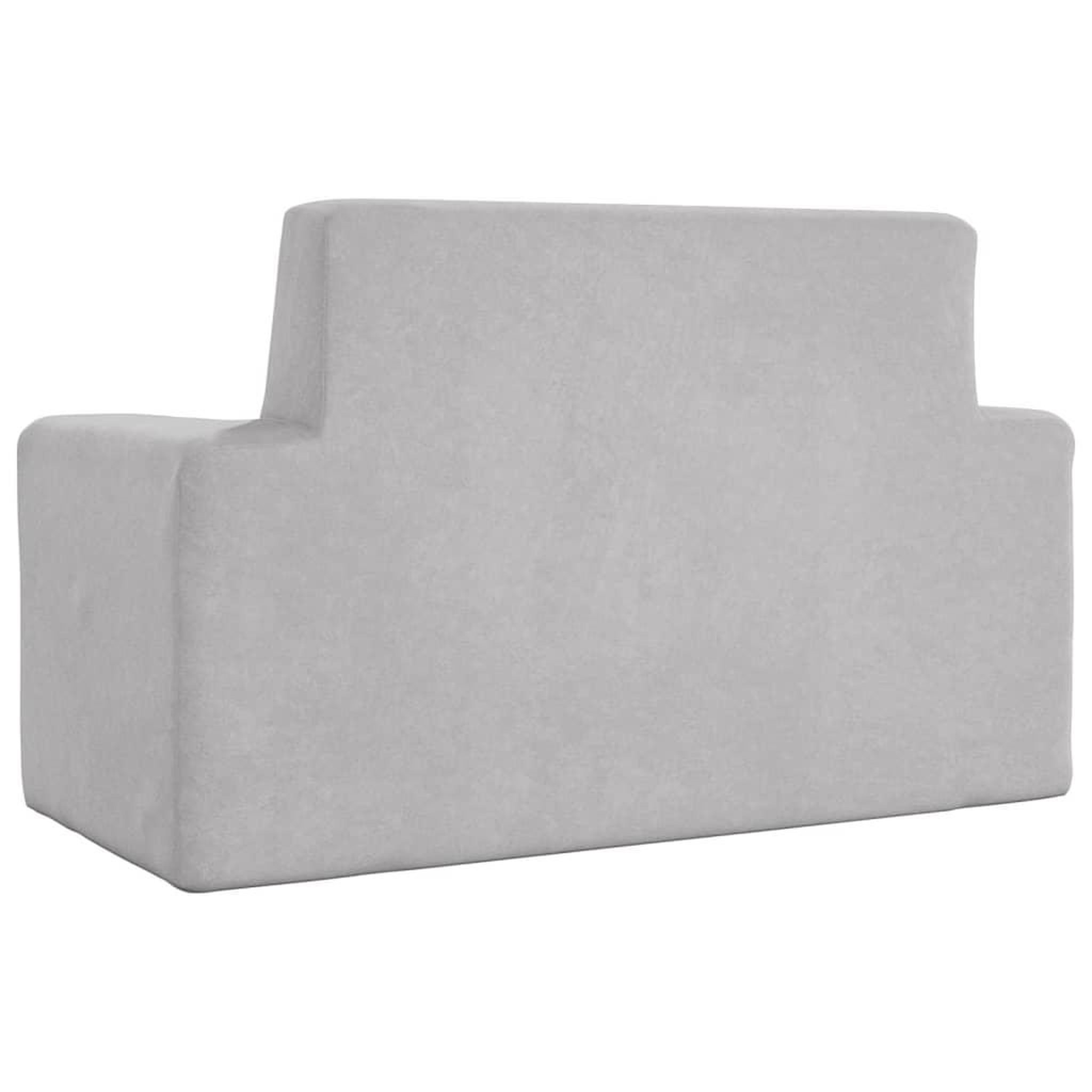 Voir la diapositive 5 : VIDAXL Canape pour enfants a 2 places Gris clair Peluche douce