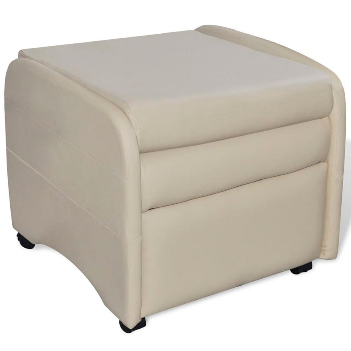 VIDAXL Fauteuil pliable creme similicuir