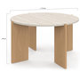 Voir la diapositive 4 : ID MARKET Table basse ronde ARMONIA 73 cm effet travertin
