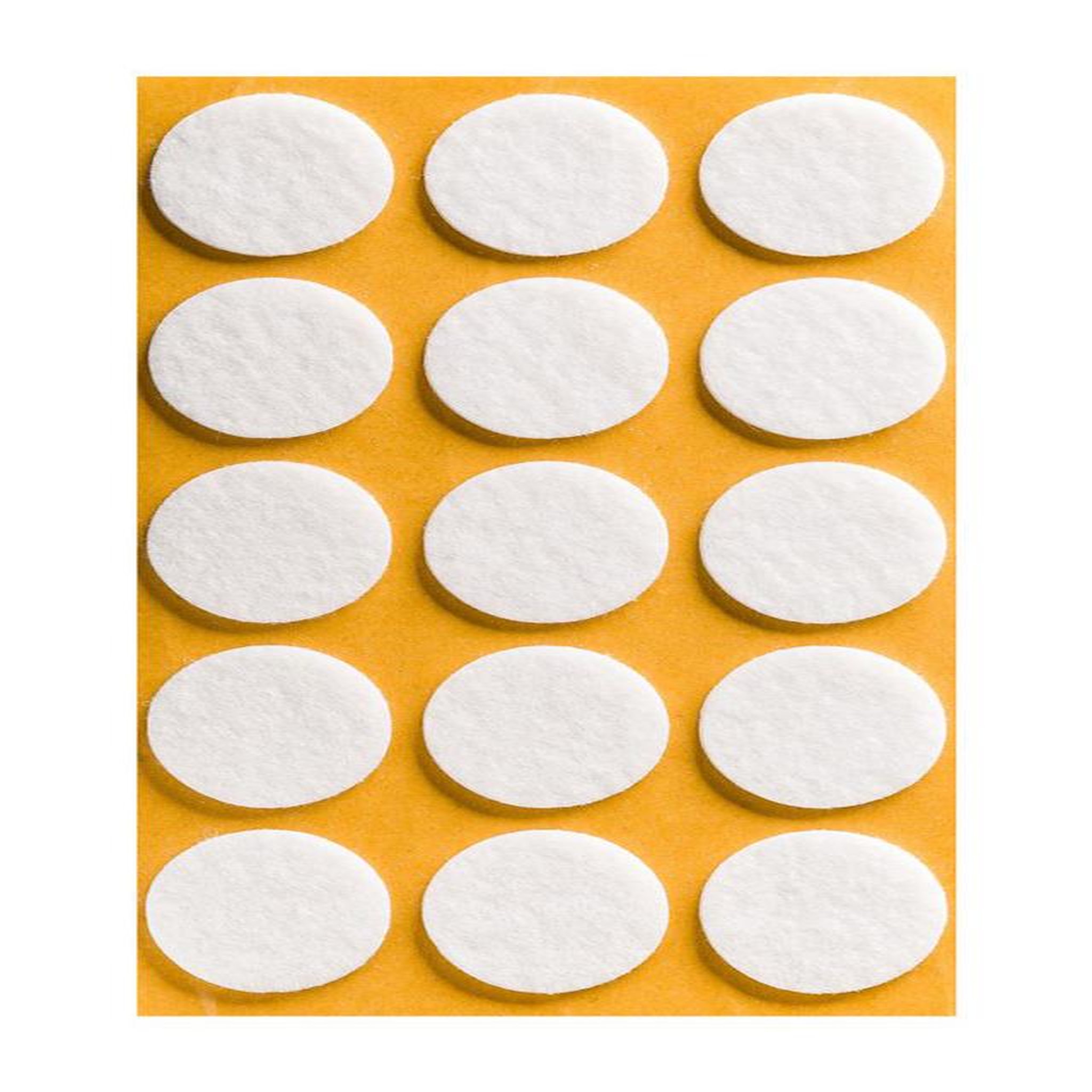 CENTRALE BRICO Patin pour pied de meuble feutre 28/3mm blanc feuilles (15 pcs)