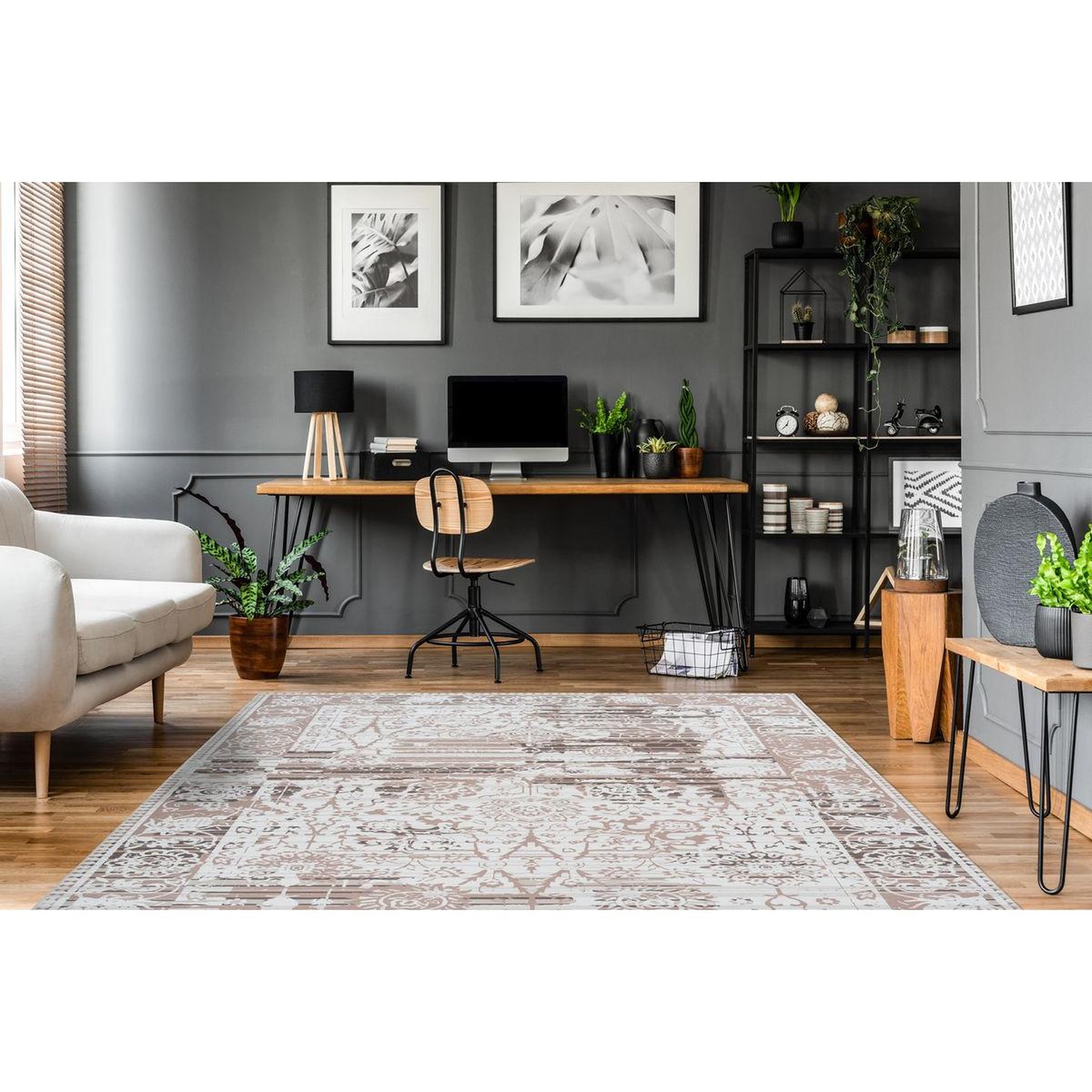 Voir la diapositive 2 : Paris Prix Tapis vintage à poils courts  galaxy vi  beige