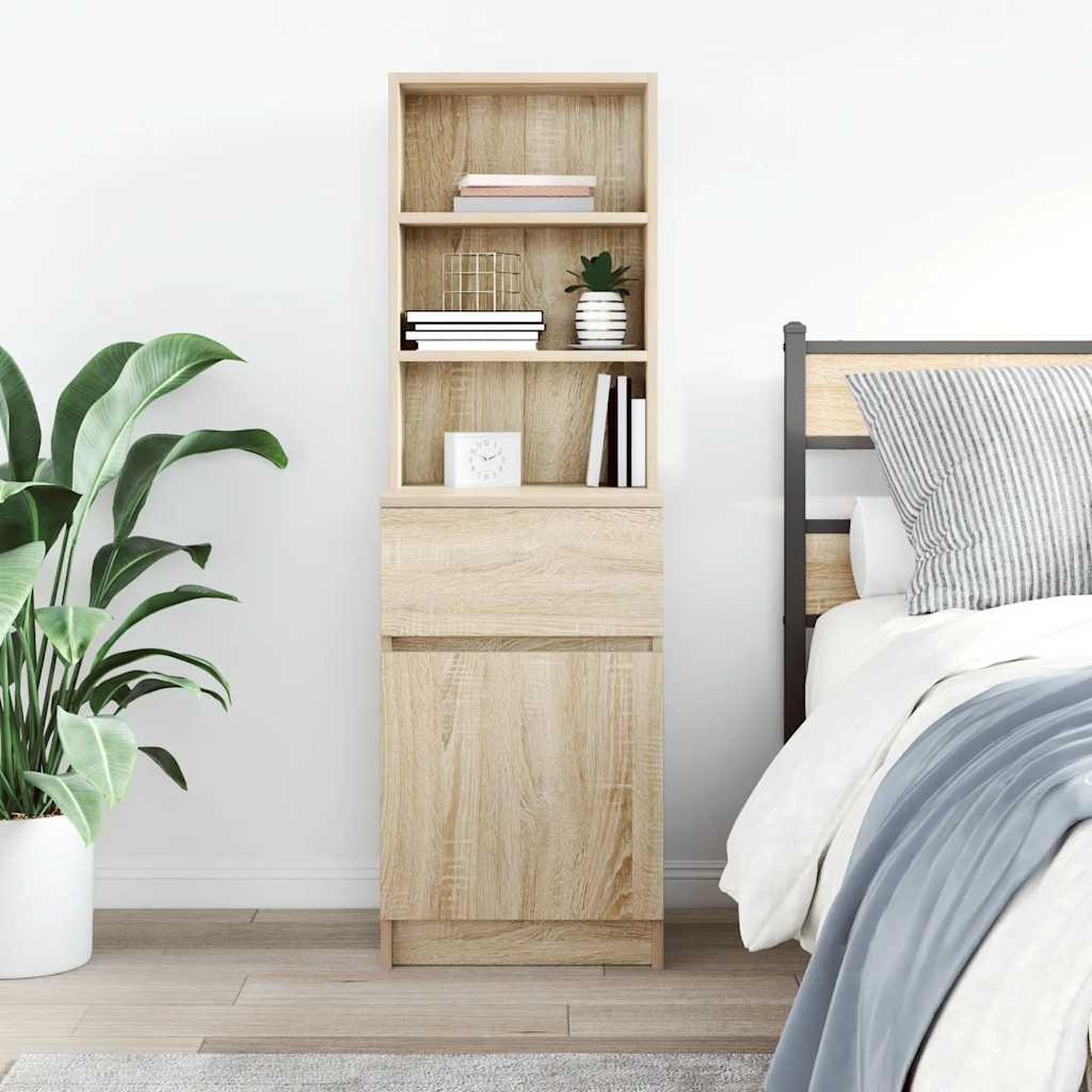 Voir la diapositive 3 : VIDAXL Table de chevet chene sonoma 39x35x125 cm bois d'ingenierie
