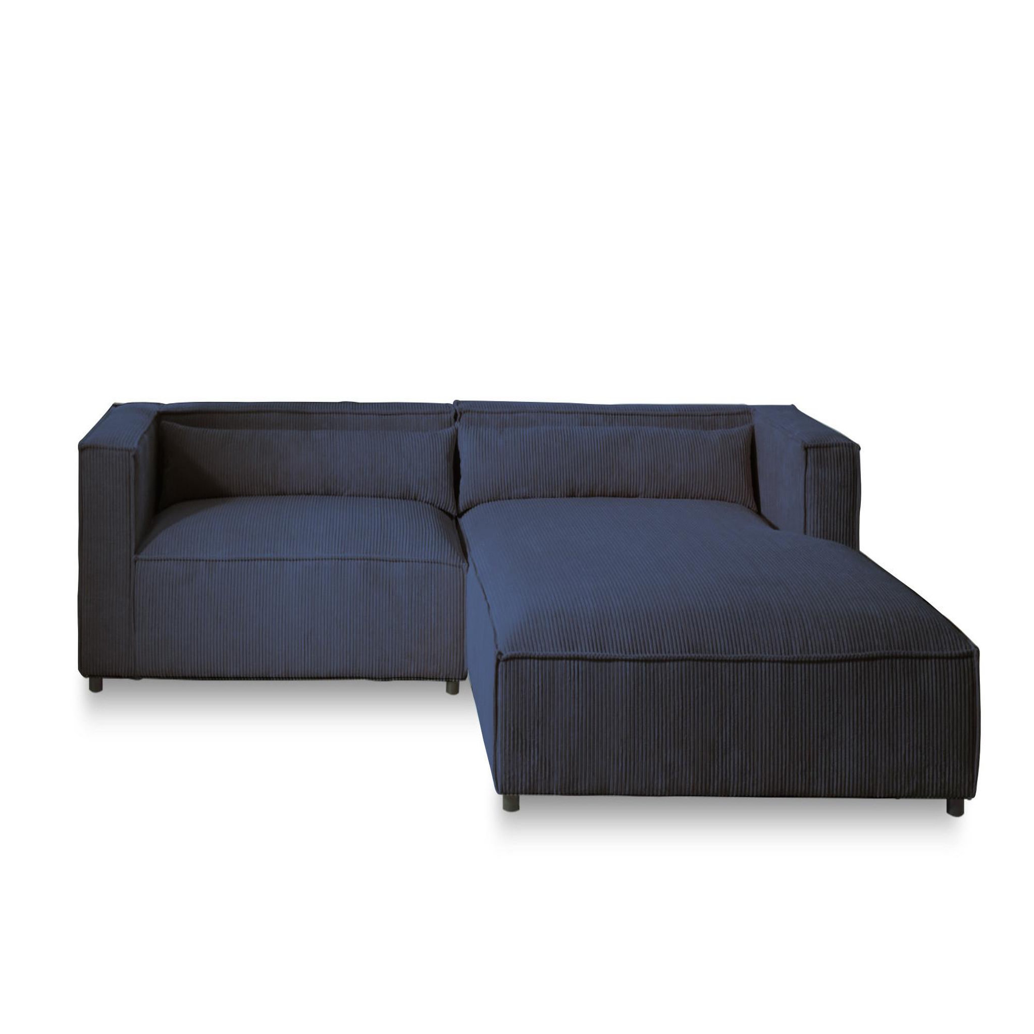 Voir la diapositive 1 : BEST MOBILIER Ela - canapé d'angle droit 4 places - en velours côtelé - style contemporain