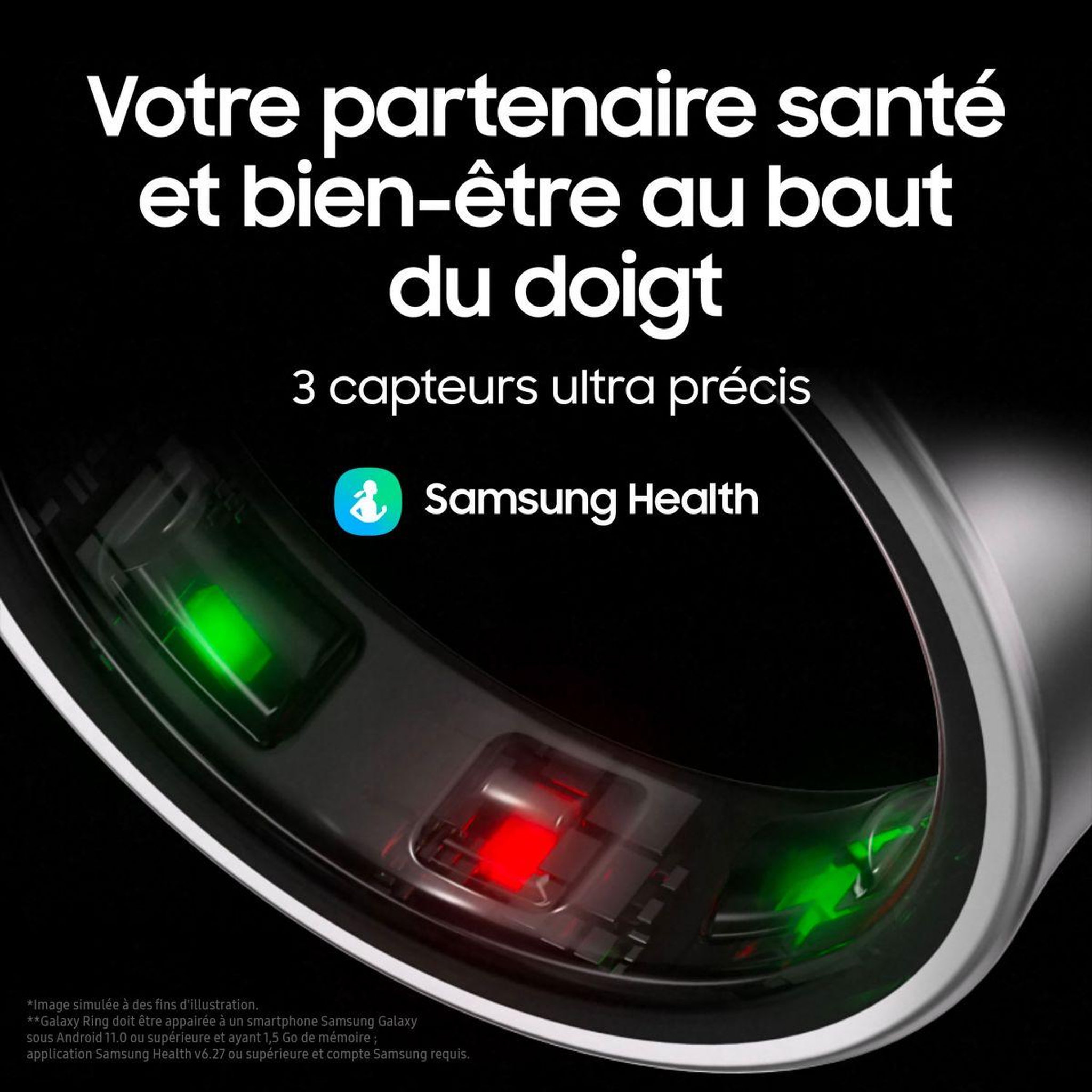 Voir la diapositive 4 : Samsung Bagues connectées Ring taille 13 Argent