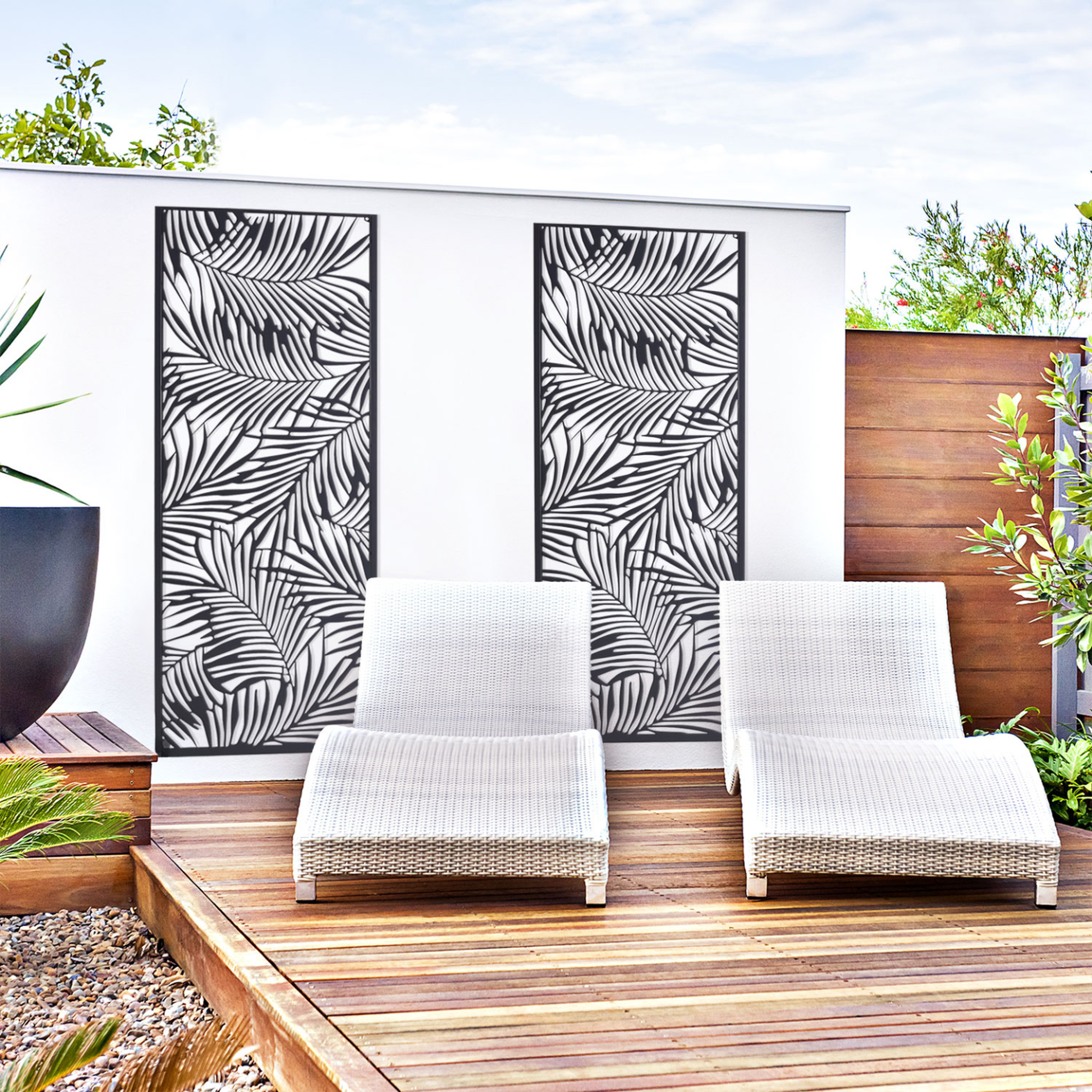 Voir la diapositive 6 : ID MARKET Panneau décoratif universel 150 x 50 cm palm gris