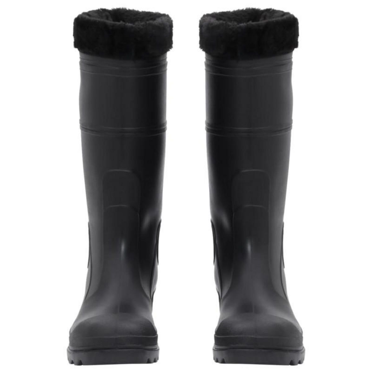 VIDAXL Bottes de pluie avec chaussettes amovibles noir taille 41 PVC