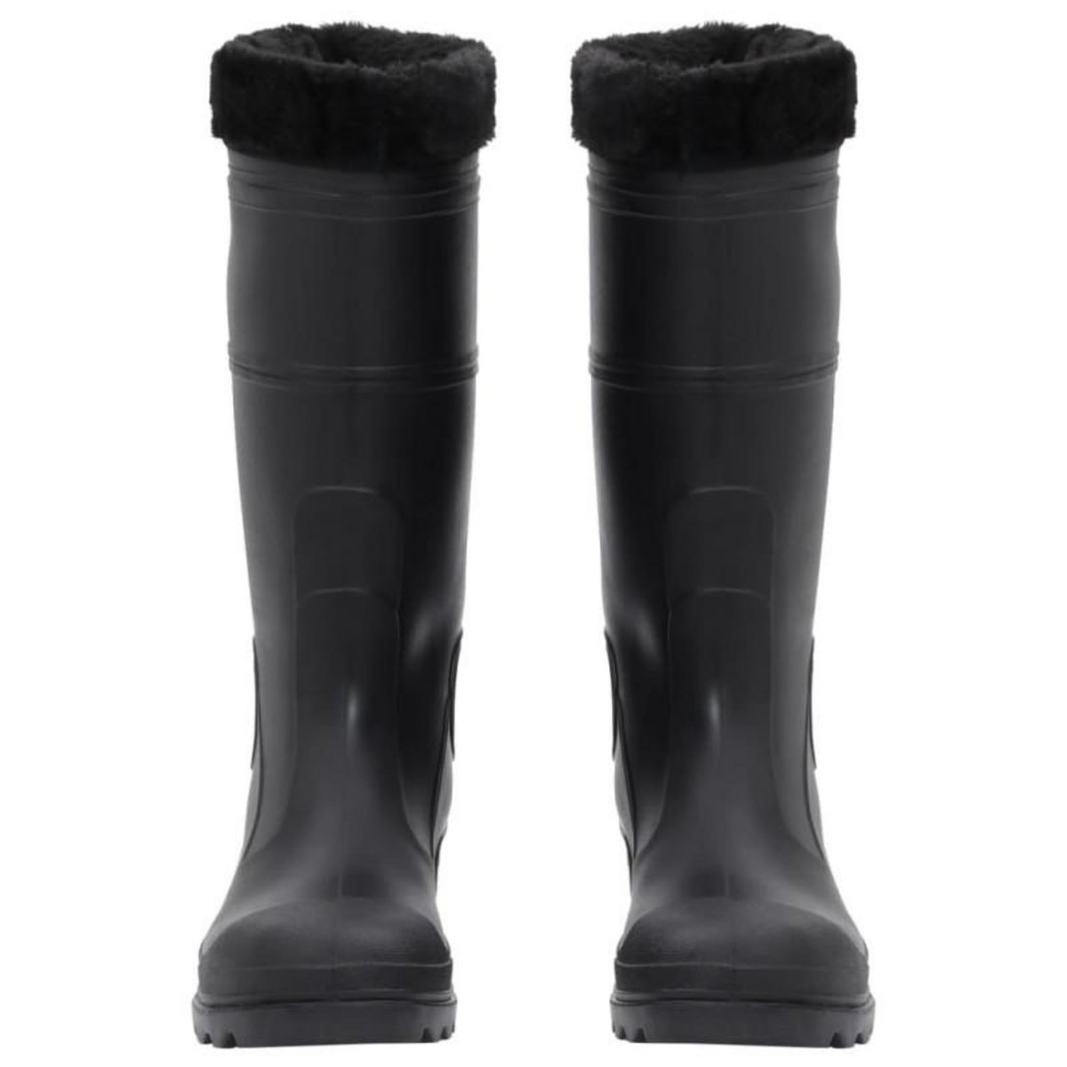 VIDAXL Bottes de pluie avec chaussettes amovibles noir taille 41 PVC