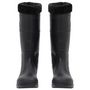 Voir la diapositive 3 : VIDAXL Bottes de pluie avec chaussettes amovibles noir taille 41 PVC