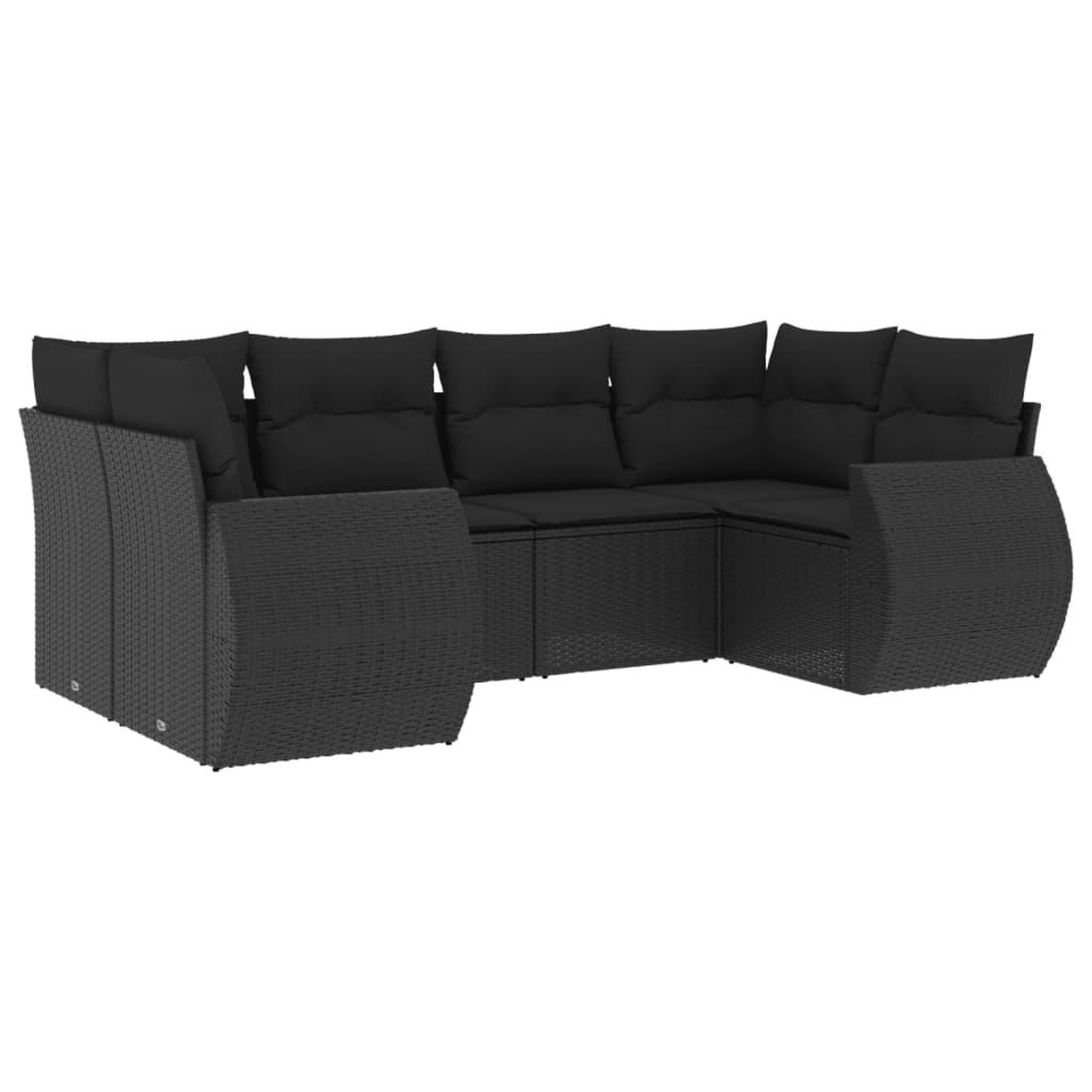 Voir la diapositive 2 : VIDAXL Salon de jardin 6 pcs avec coussins noir resine tressee