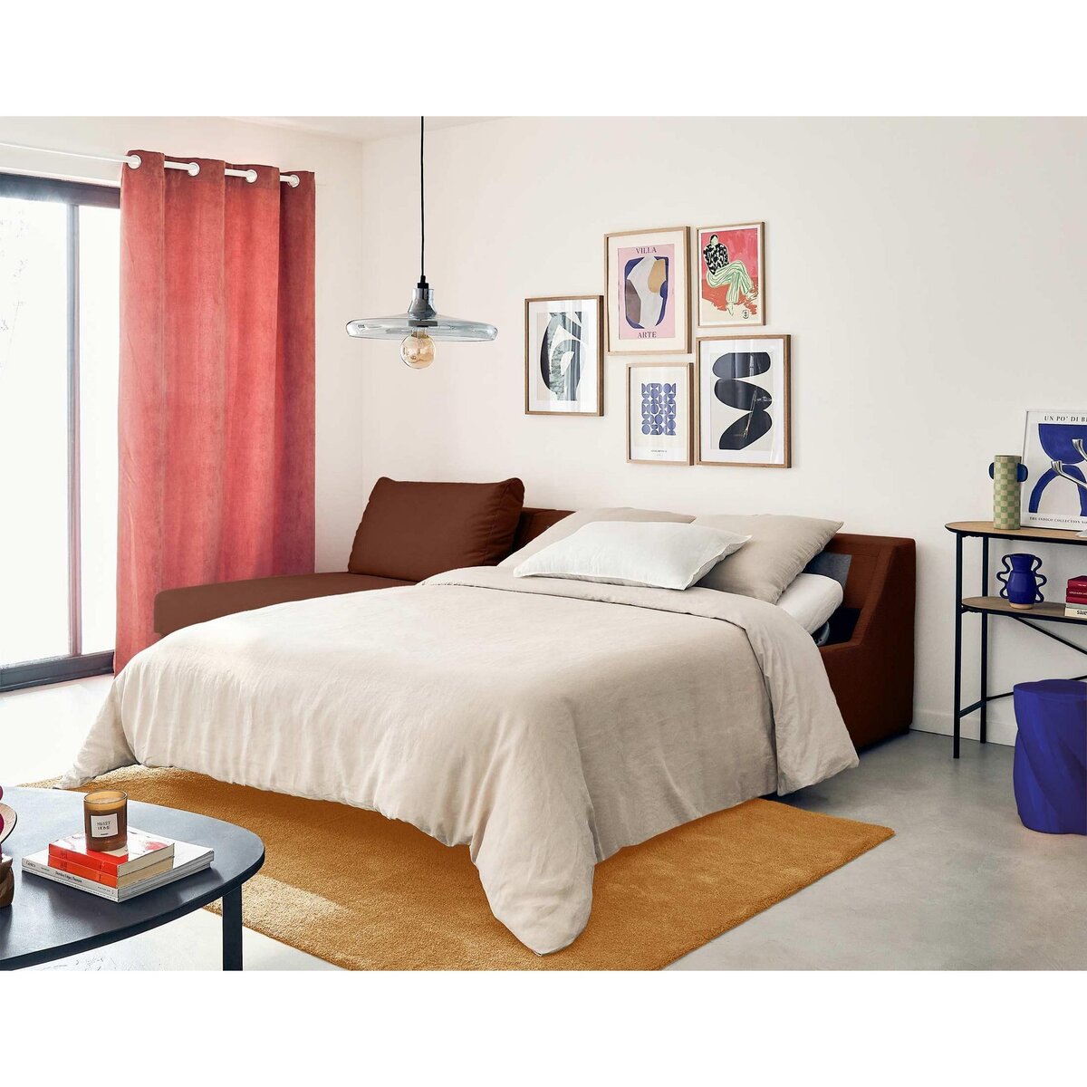 LISA DESIGN Palmira - canapé d'angle gauche - 4 places - convertible couchage quotidien - matelas 14 cm - en velours côtelé