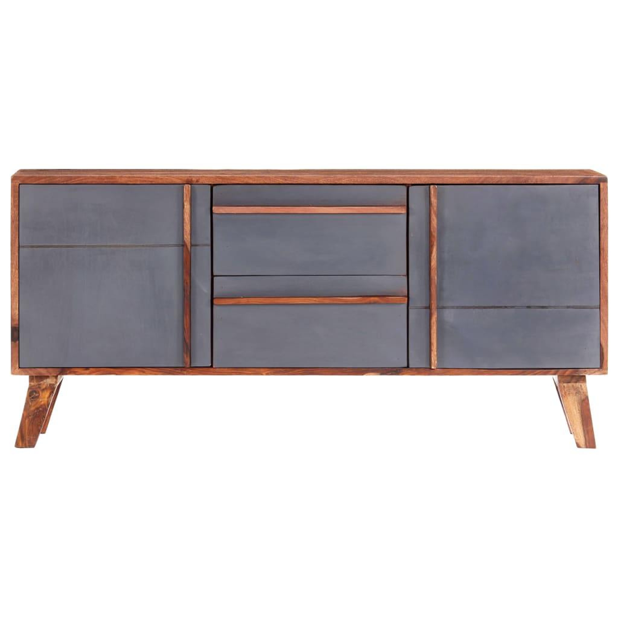 Voir la diapositive 3 : VIDAXL Buffet gris 120x30x55 cm bois massif