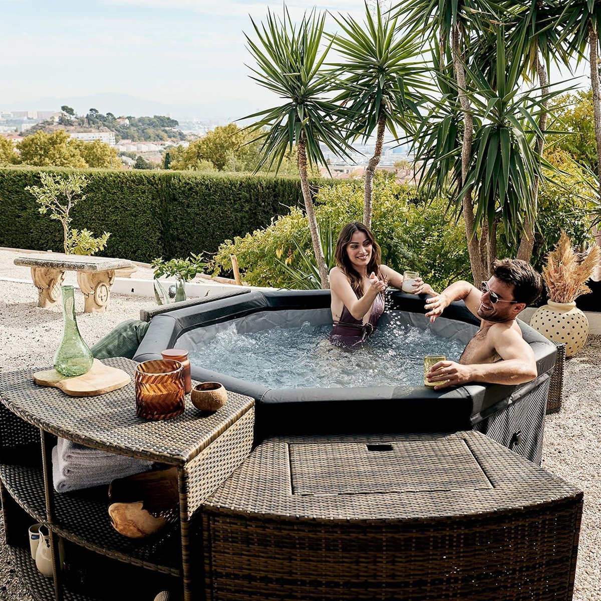 Poolstar Spa octogonal semi-regide pour 4 à 6 personnes - NETSPA Octopus
