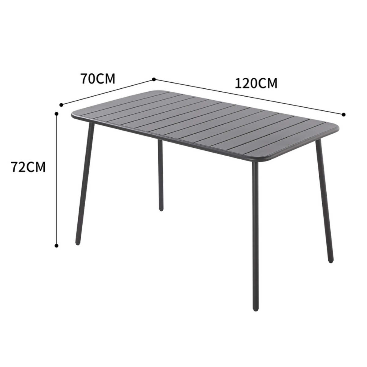 CONCEPT USINE Table en acier 4-6 places gris foncé BERGAME