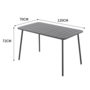 Voir la diapositive 3 : CONCEPT USINE Table en acier 4-6 places gris foncé BERGAME