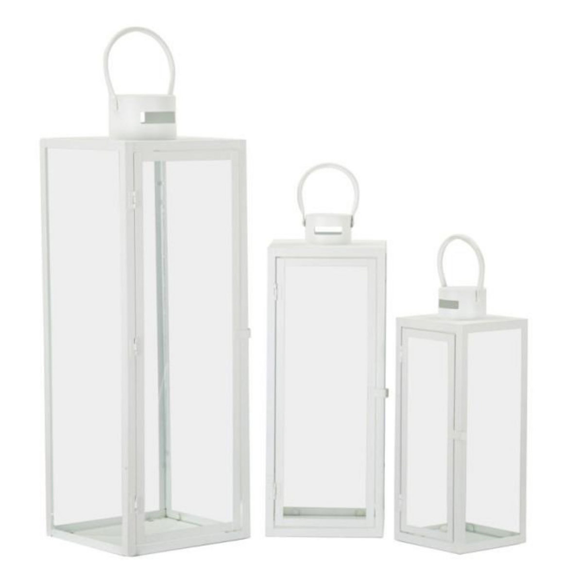 Paris Prix Lot de 3 Lanternes en Verre  Magic  66cm Blanc
