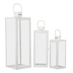 Paris Prix Lot de 3 Lanternes en Verre  Magic  66cm Blanc