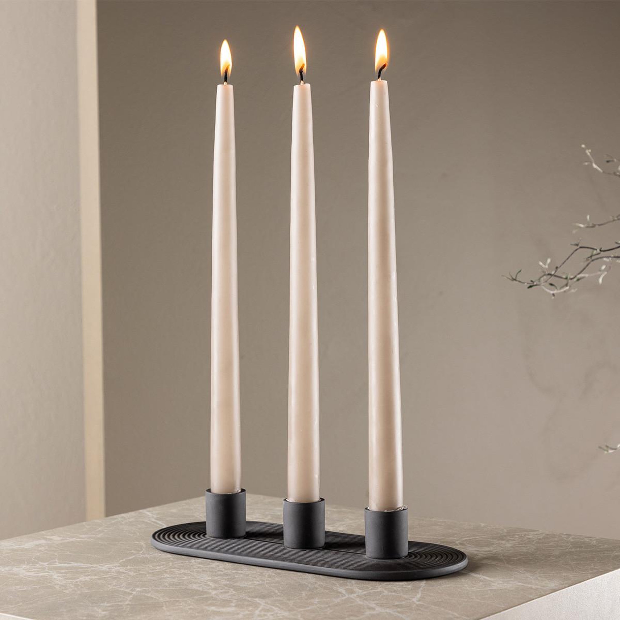 Voir la diapositive 6 : Paris Prix Bougeoir en argile 3 bougies  dian  24cm noir