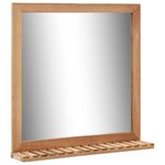 VIDAXL Miroir de salle de bain 60 x 12 x 62 cm Bois de noyer massif