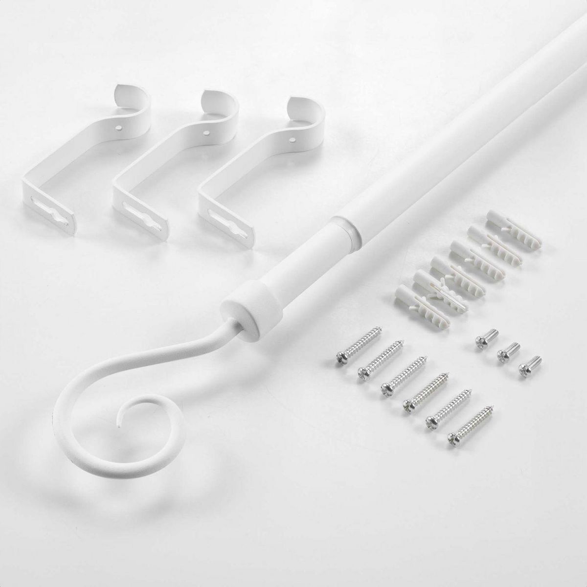 Douceur d'Intérieur Kit de tringle à rideaux extensible ARABESQUE - L. 210 à 380 cm - Blanc