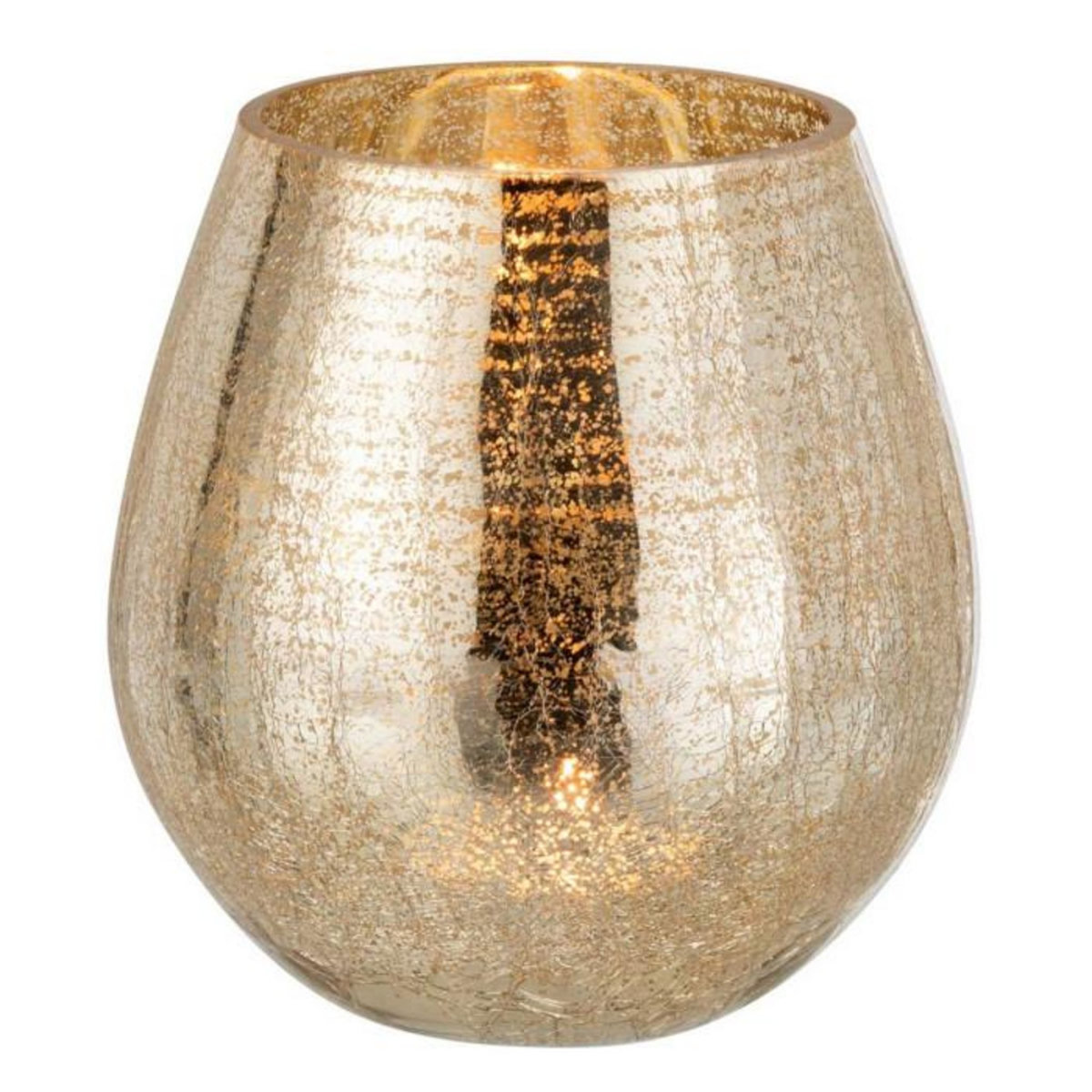 Paris Prix Photophore Design  Œuf Craquelé  17cm Or