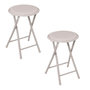 Voir la diapositive 1 : FIVE Lot de 2 tabourets d'appoint pliables en PVC - Beige