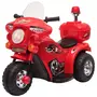 HOMCOM Moto scooter électrique pour enfants modèle policier 6 V 3 Km/h fonctions lumineuses et sonores top case rouge