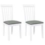 Voir la diapositive 2 : VIDAXL Chaises a manger coussins 2 pcs blanc bois massif caoutchouc
