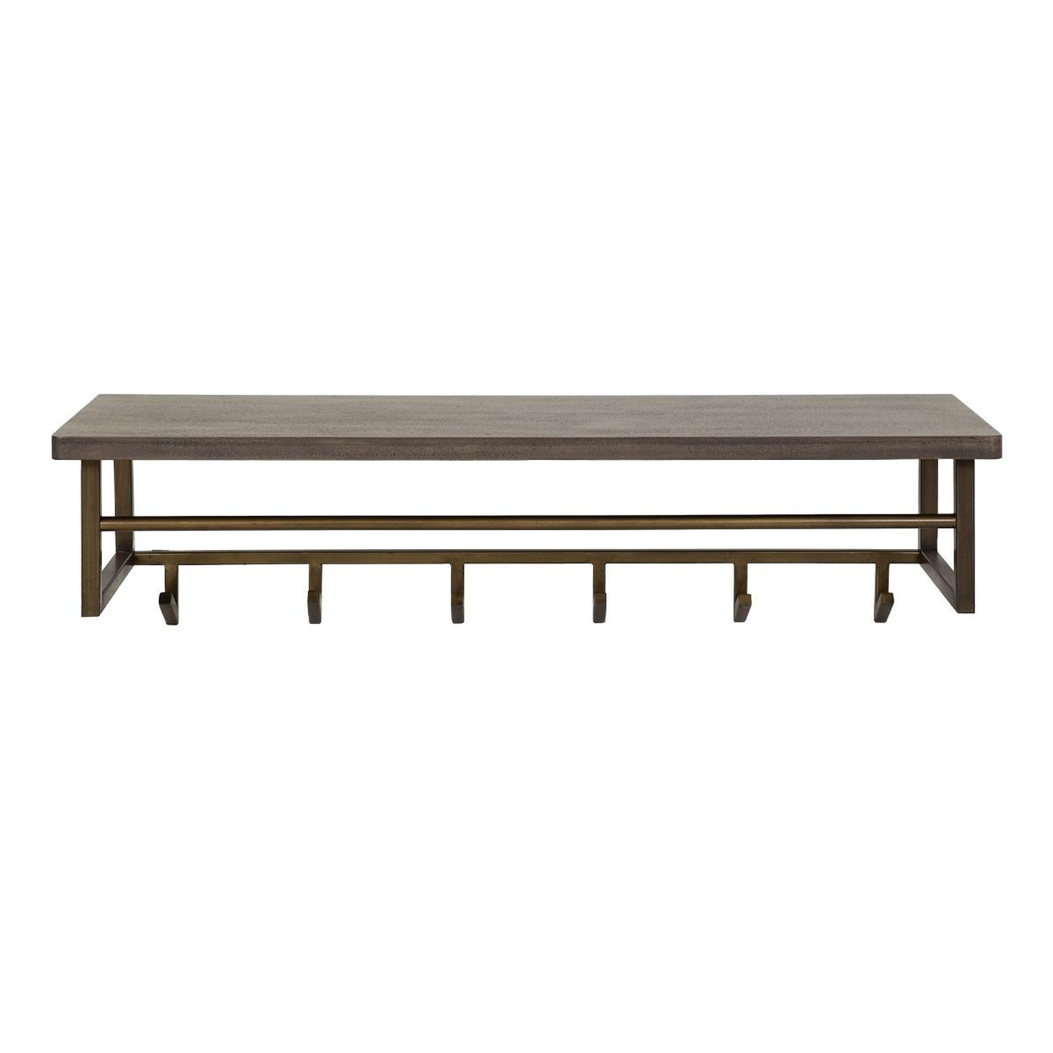 JLC KREATION Portemanteau industriel en métal bronzo 6 crochets étagère