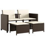 Voir la diapositive 2 : VIDAXL Canape de jardin 2 places avec table et tabourets marron rotin